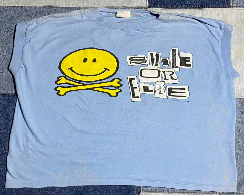 "Smile or Else" Vintage sleeveless shirt